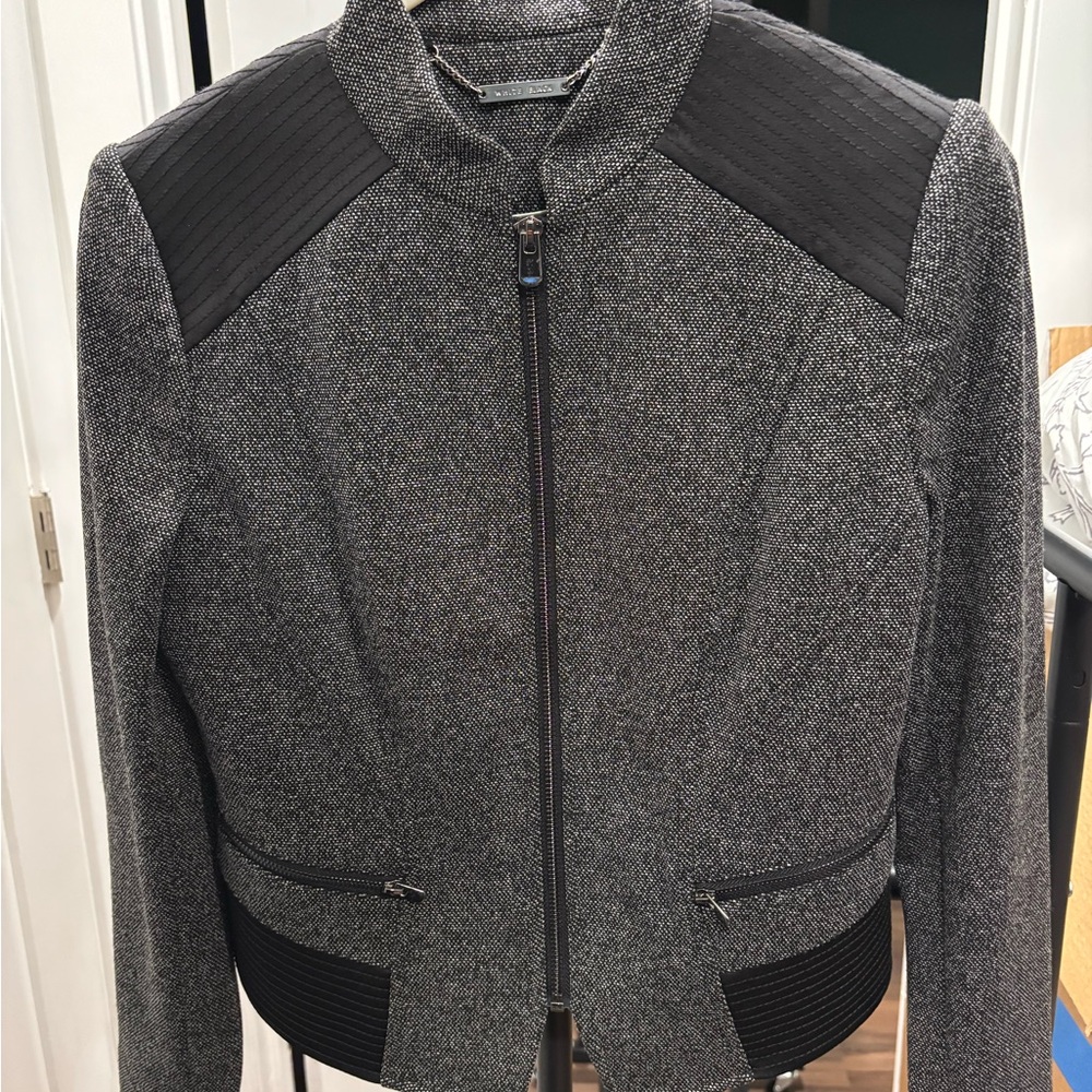White House Black Market Textured Black and Gray Blazer